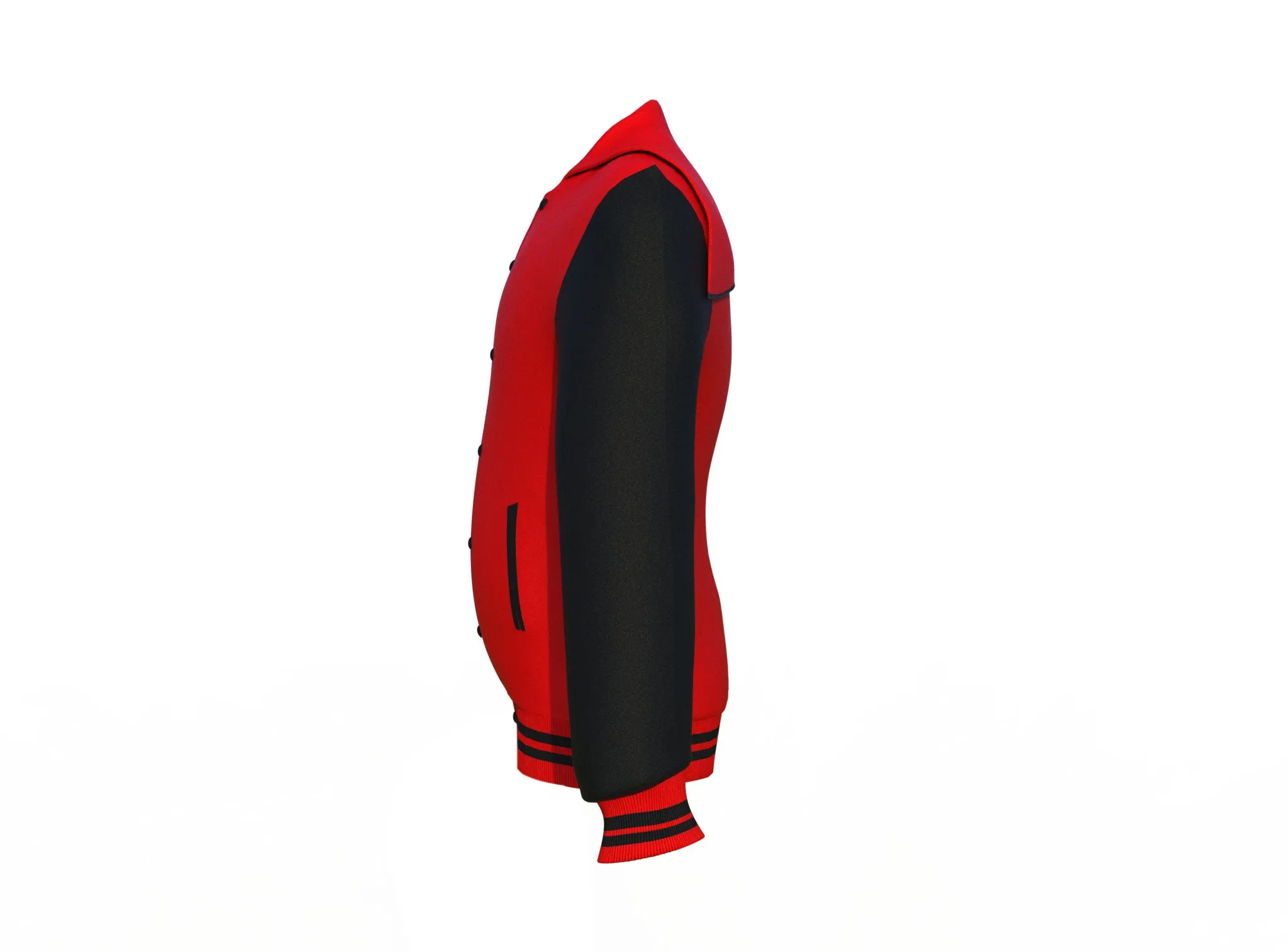 Red Varsity Letterman Jacket with Black Sleeves