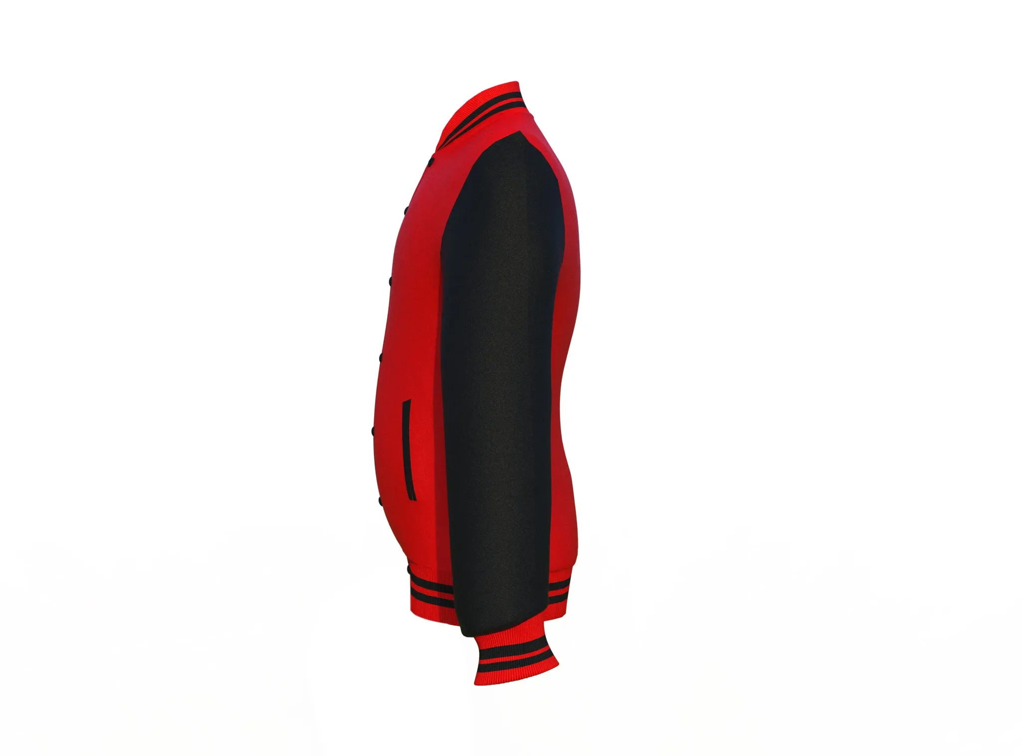 Red Varsity Letterman Jacket with Black Sleeves