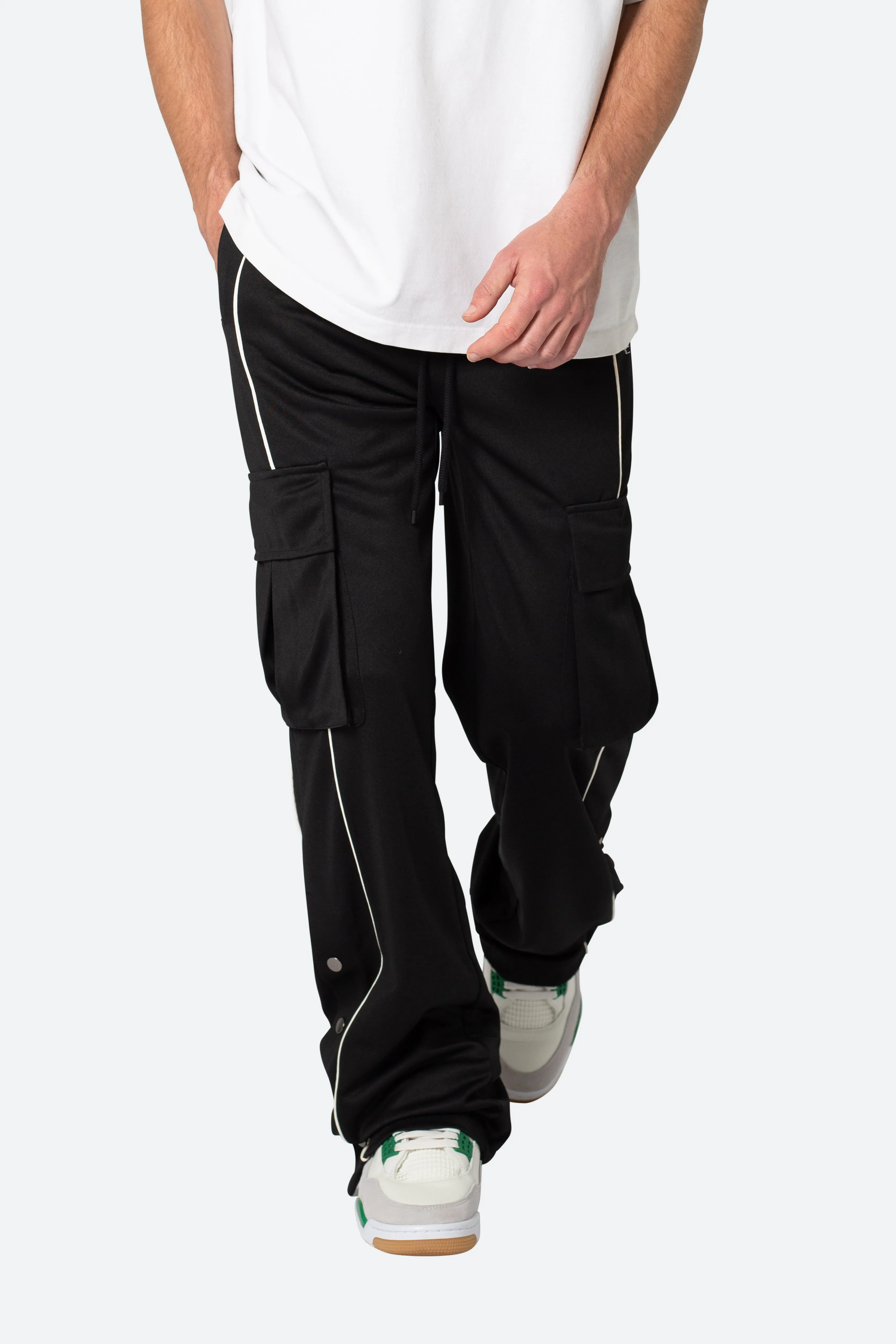 Snap Cargo Track Pants - Black