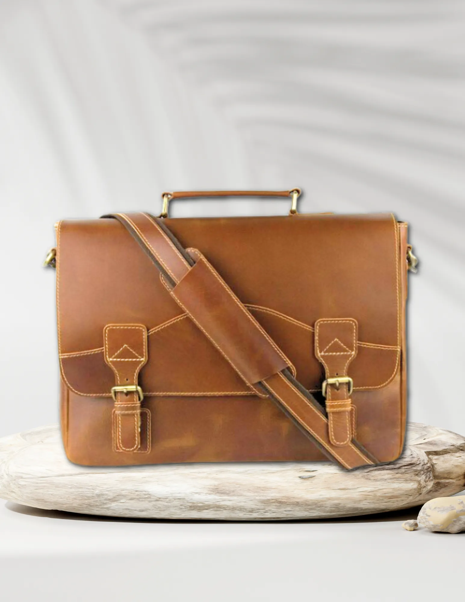 Soft Leather Signature Messenger Bag