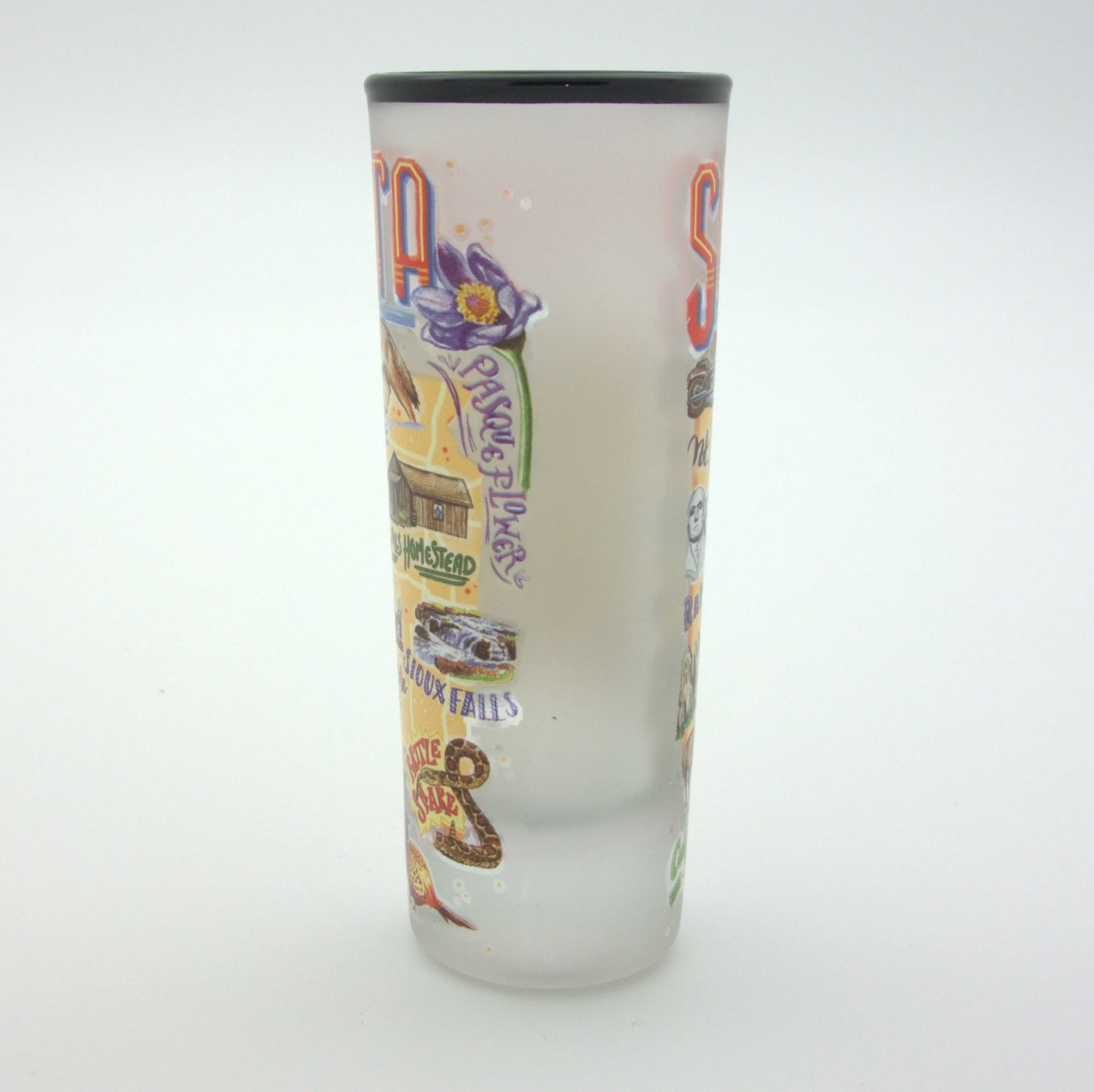 South Dakota Map Frosted Shooter Shot Glass