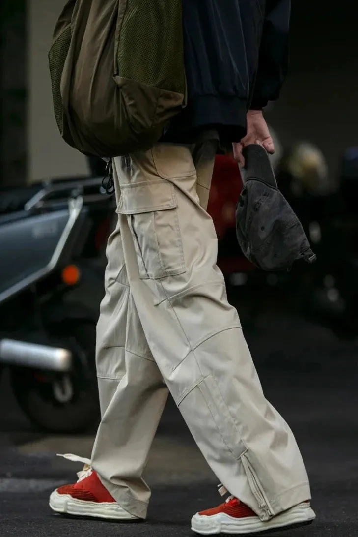 Straight Leg Twill Cargo Pants