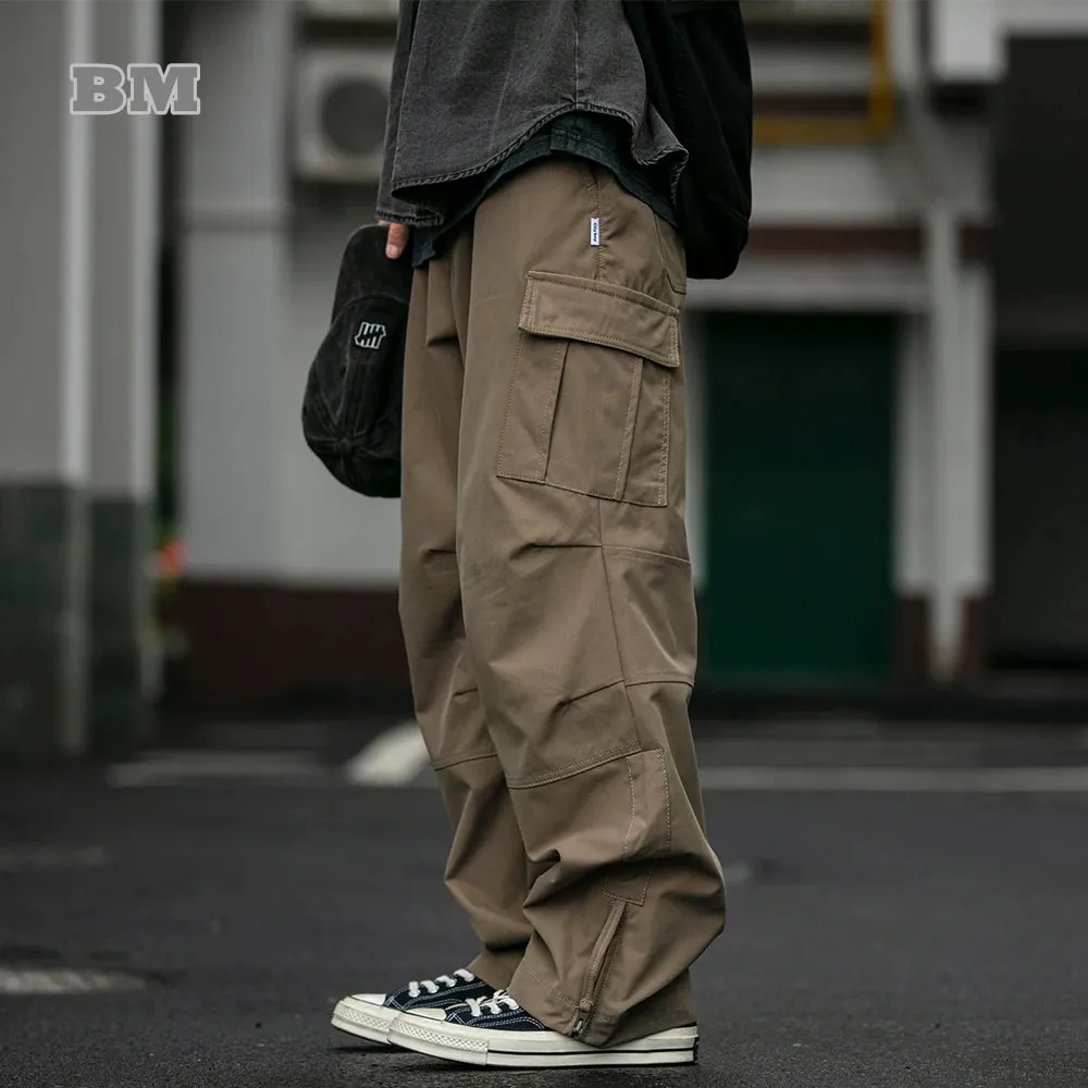 Straight Leg Twill Cargo Pants