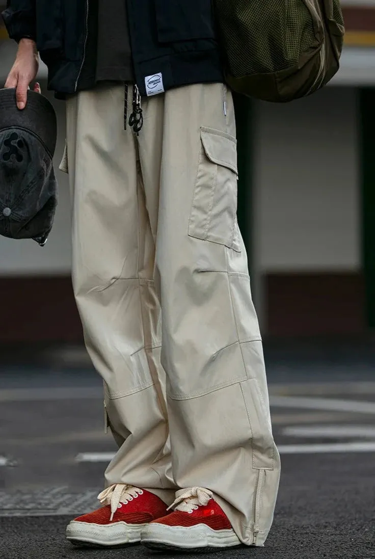 Straight Leg Twill Cargo Pants