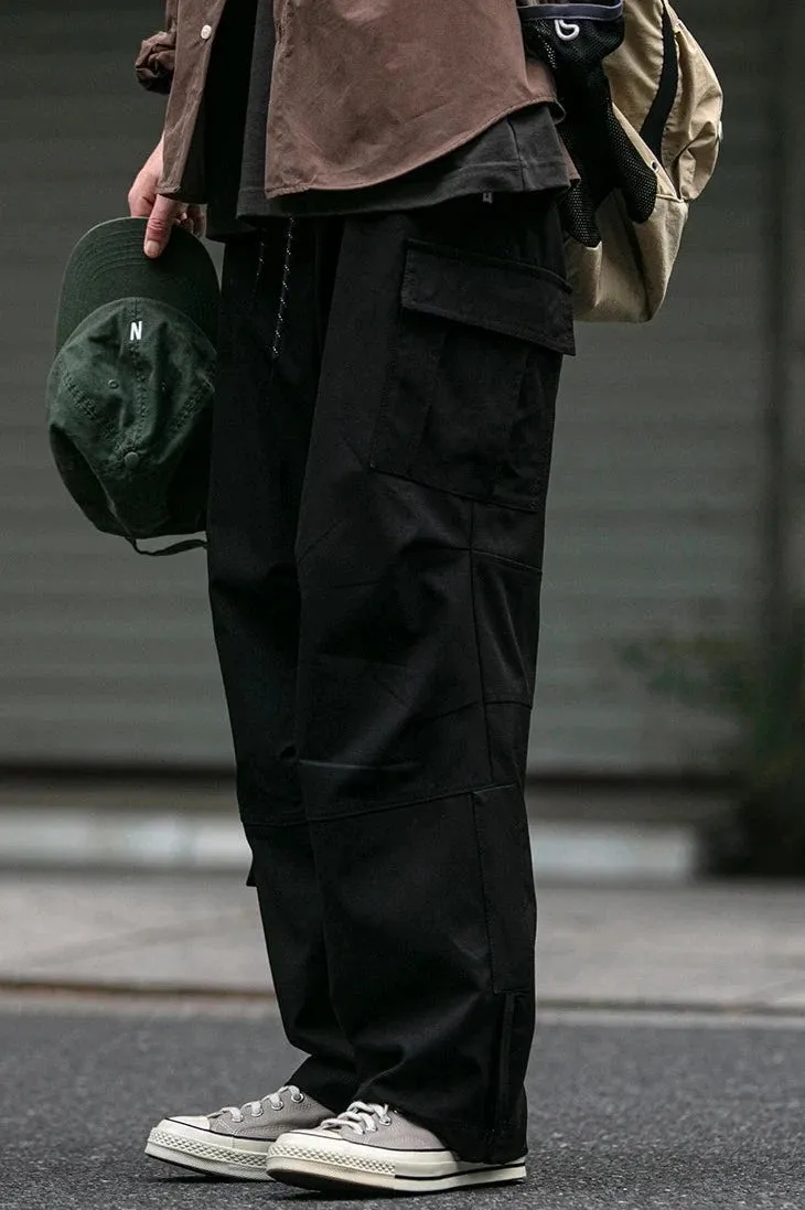 Straight Leg Twill Cargo Pants