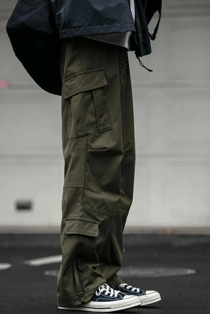 Straight Leg Twill Cargo Pants