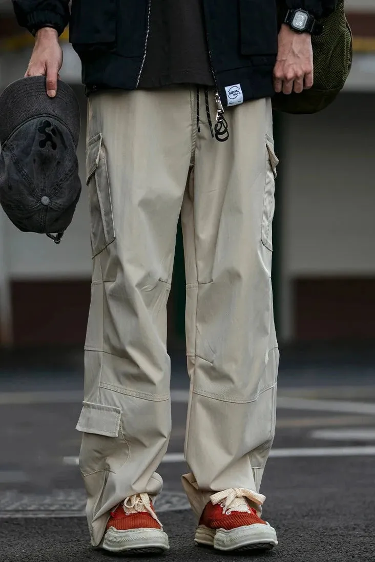 Straight Leg Twill Cargo Pants