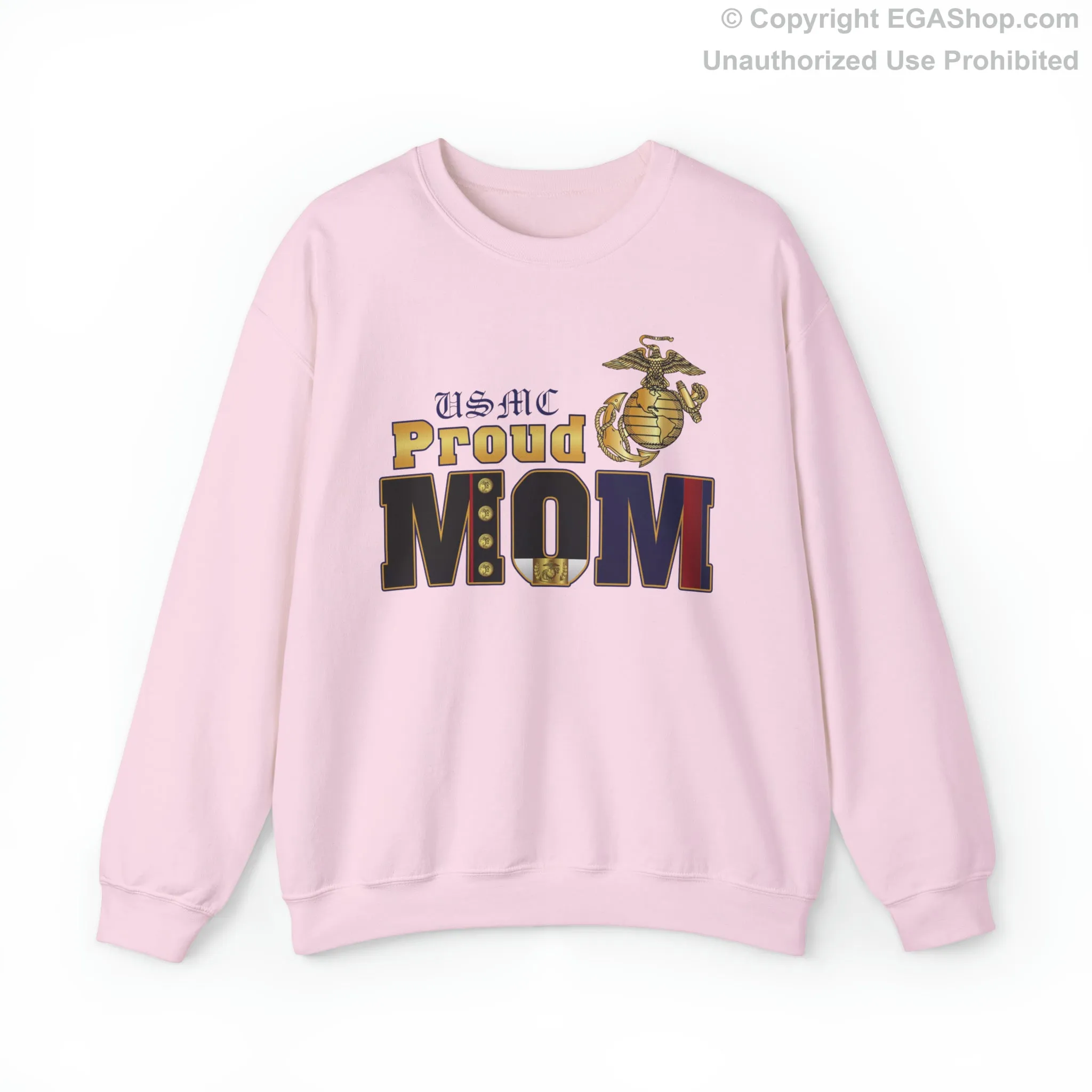 Sweatshirt: Dress Blue Proud Mom (Your Choice of Colors)