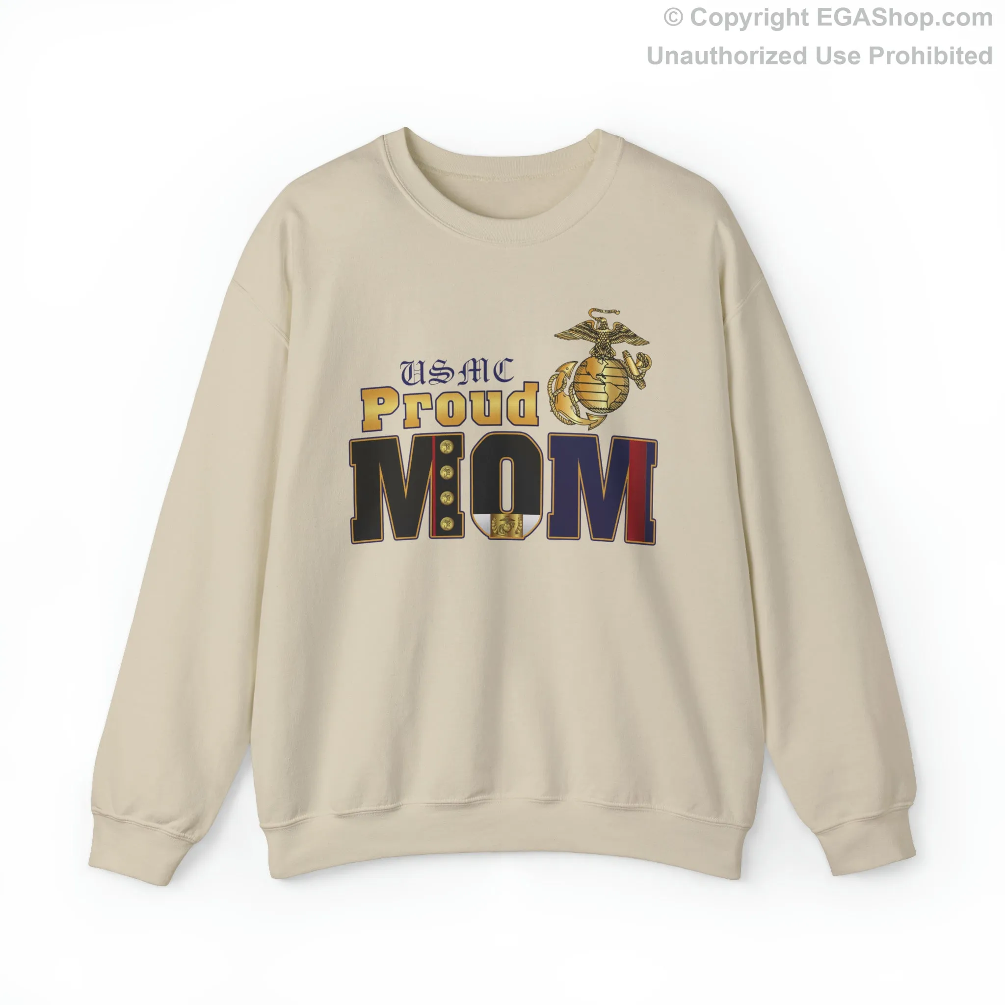 Sweatshirt: Dress Blue Proud Mom (Your Choice of Colors)