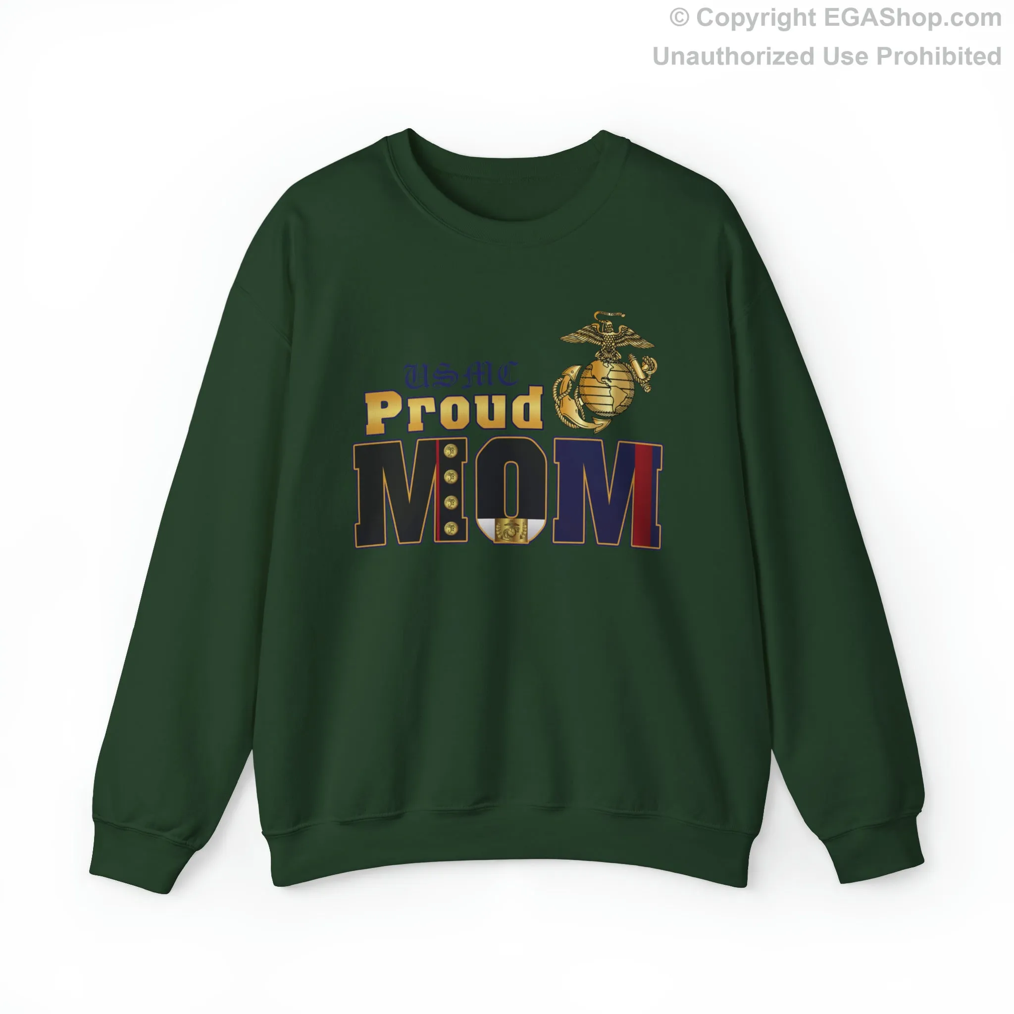 Sweatshirt: Dress Blue Proud Mom (Your Choice of Colors)