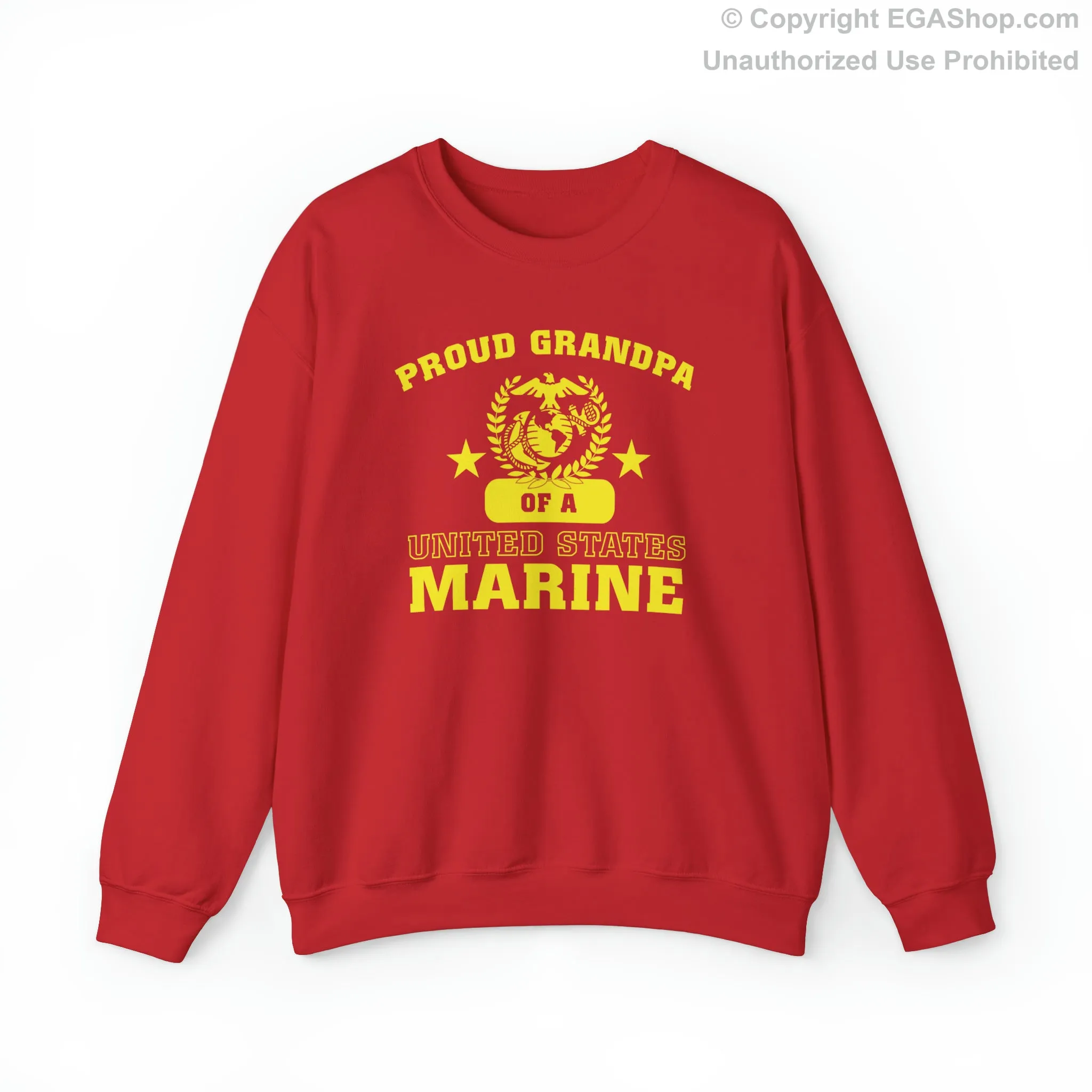 Sweatshirt: Proud Grandpa of a Marine (Varsity Style, Color Choices)