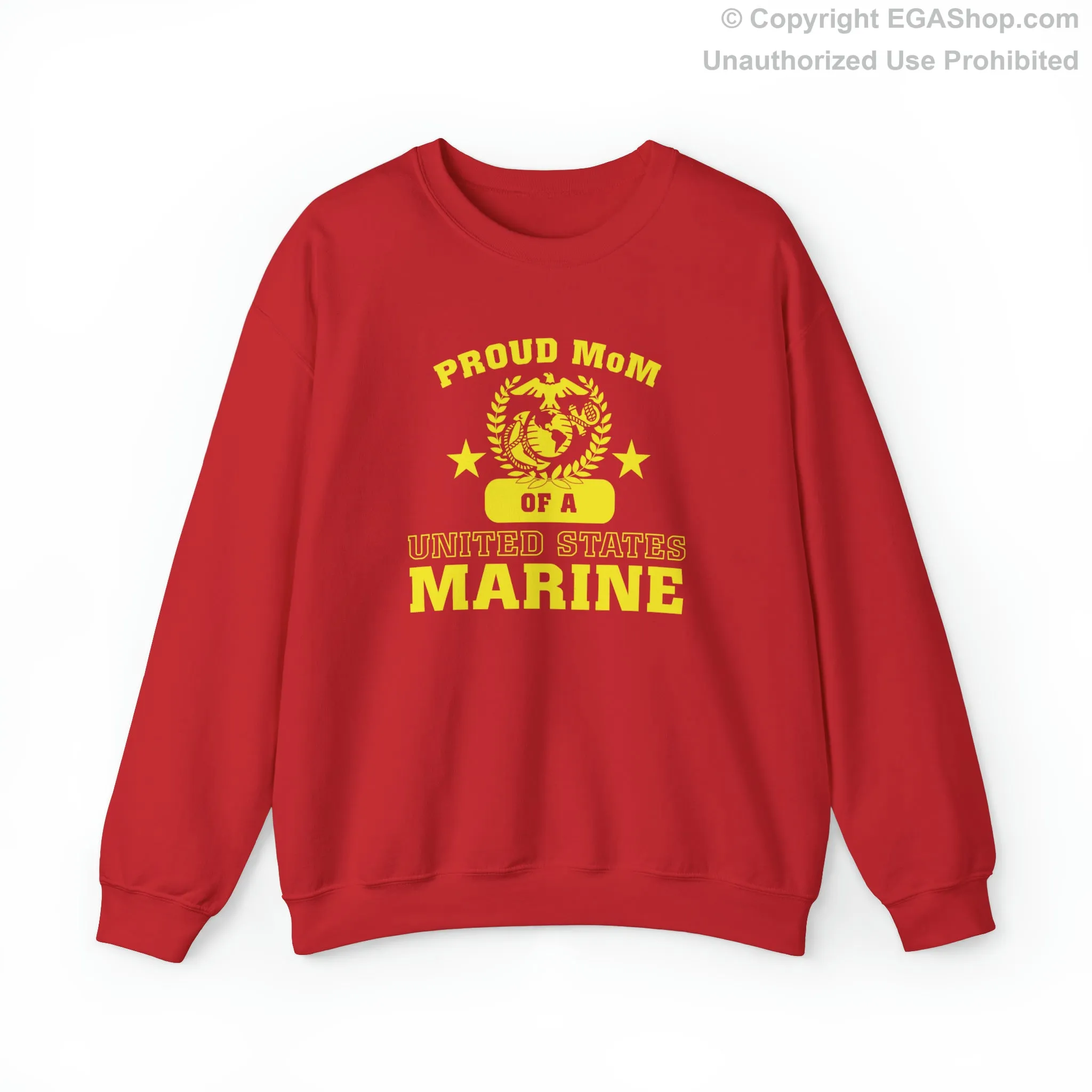 Sweatshirt: Proud MoM of a Marine (Varsity Style, Color Choices)