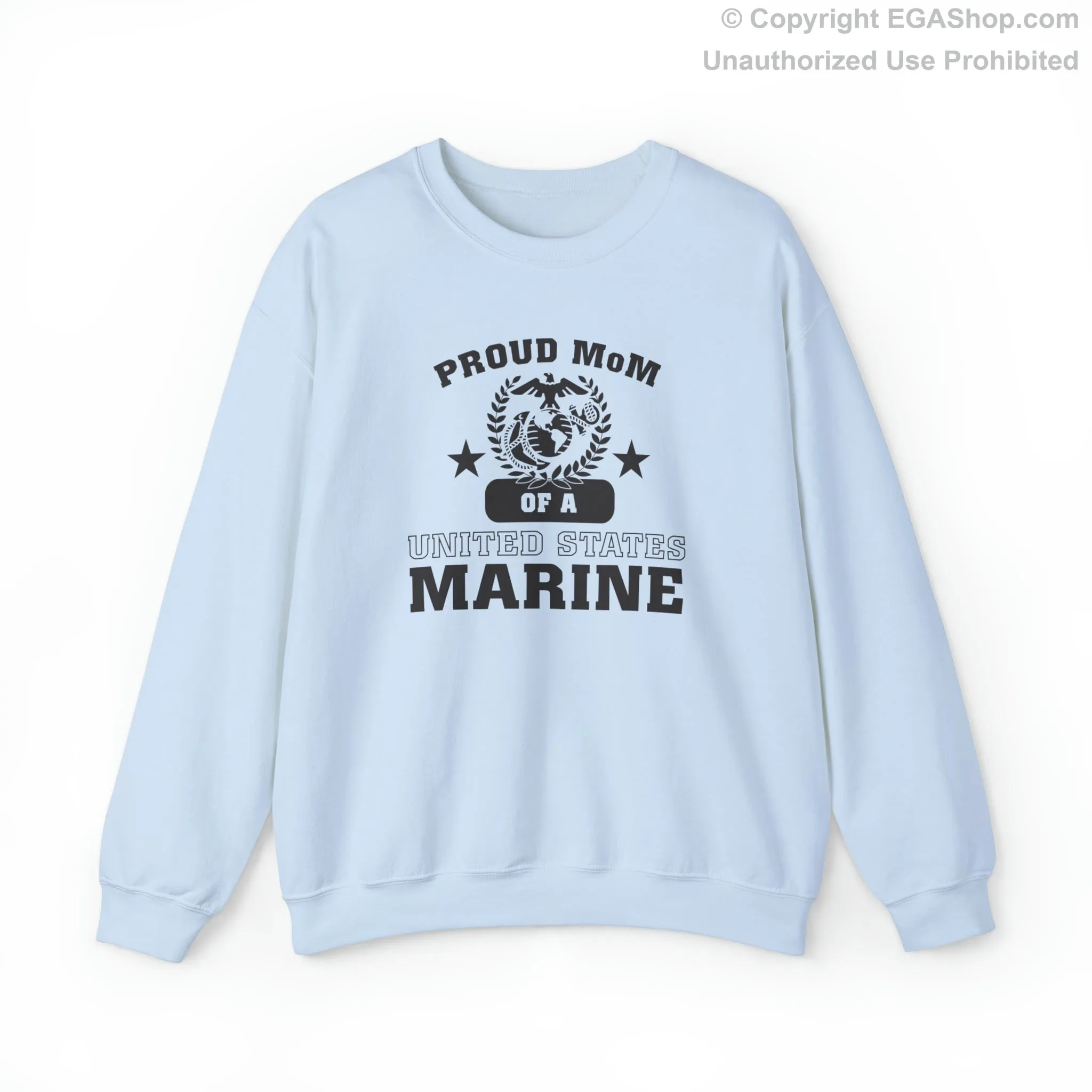 Sweatshirt: Proud MoM of a Marine (Varsity Style, Color Choices)