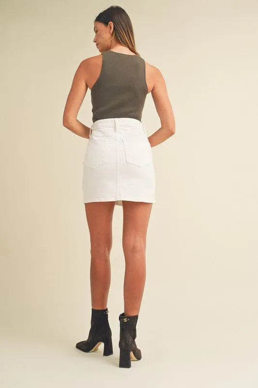 Taylor White Denim Skirt