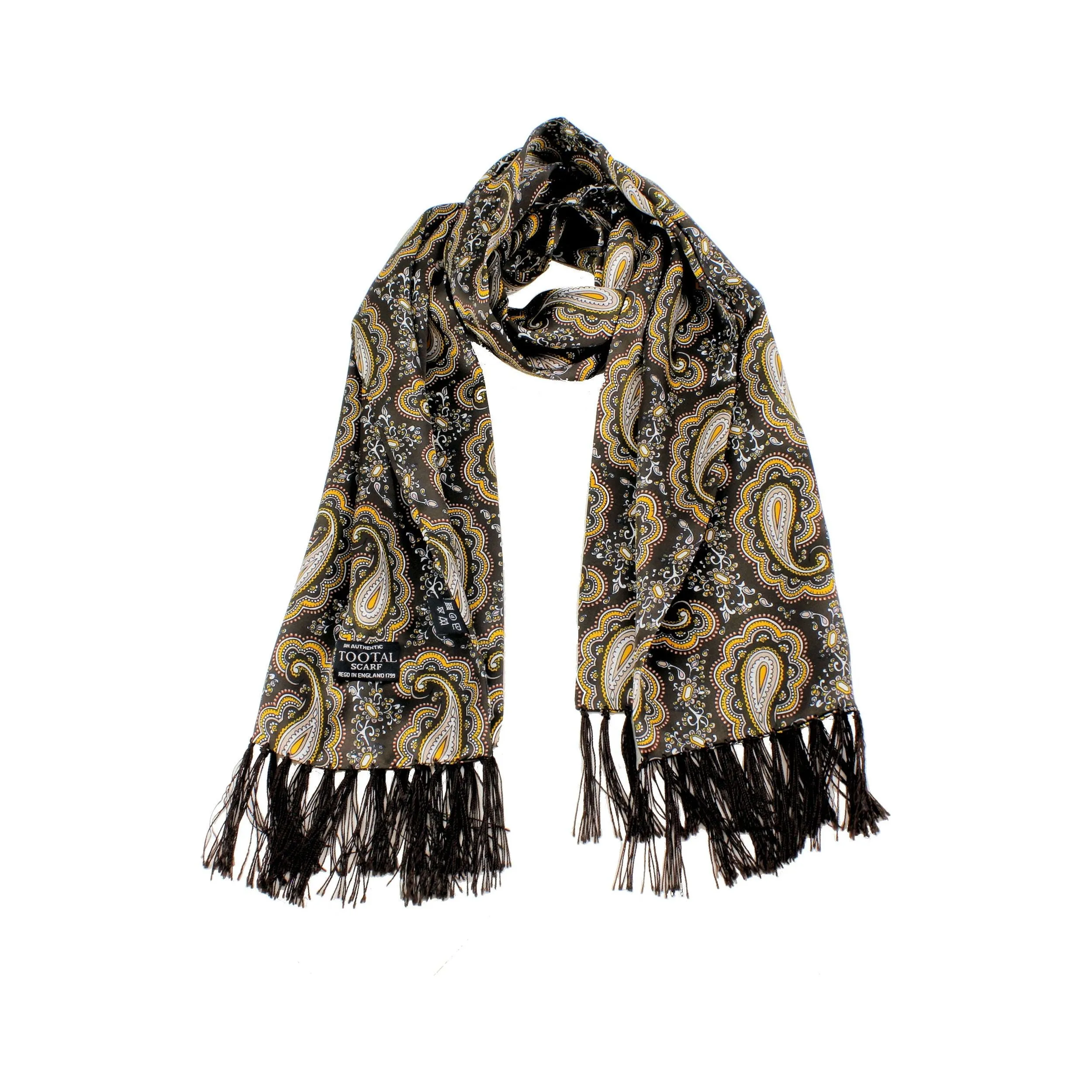 Tootal Vintage - Weller Paisley Golden Brown - Rayon Scarf