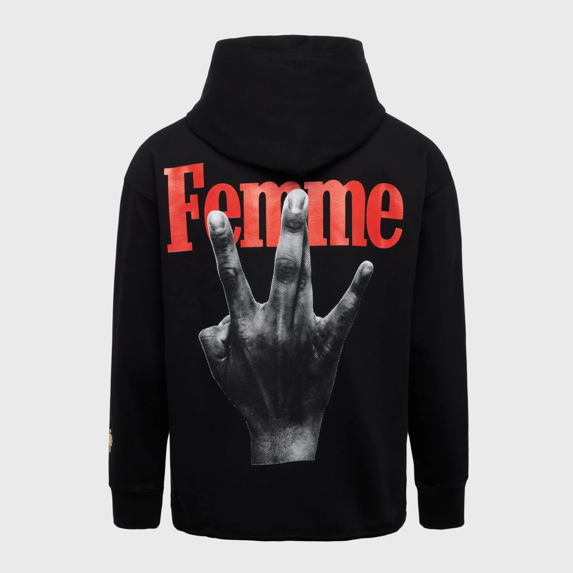 Twisted Fingers Hoodie Black with Cream and Red