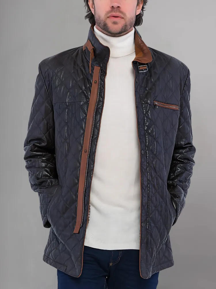 Urbane Quilted Maroon Leather Biker Jacket