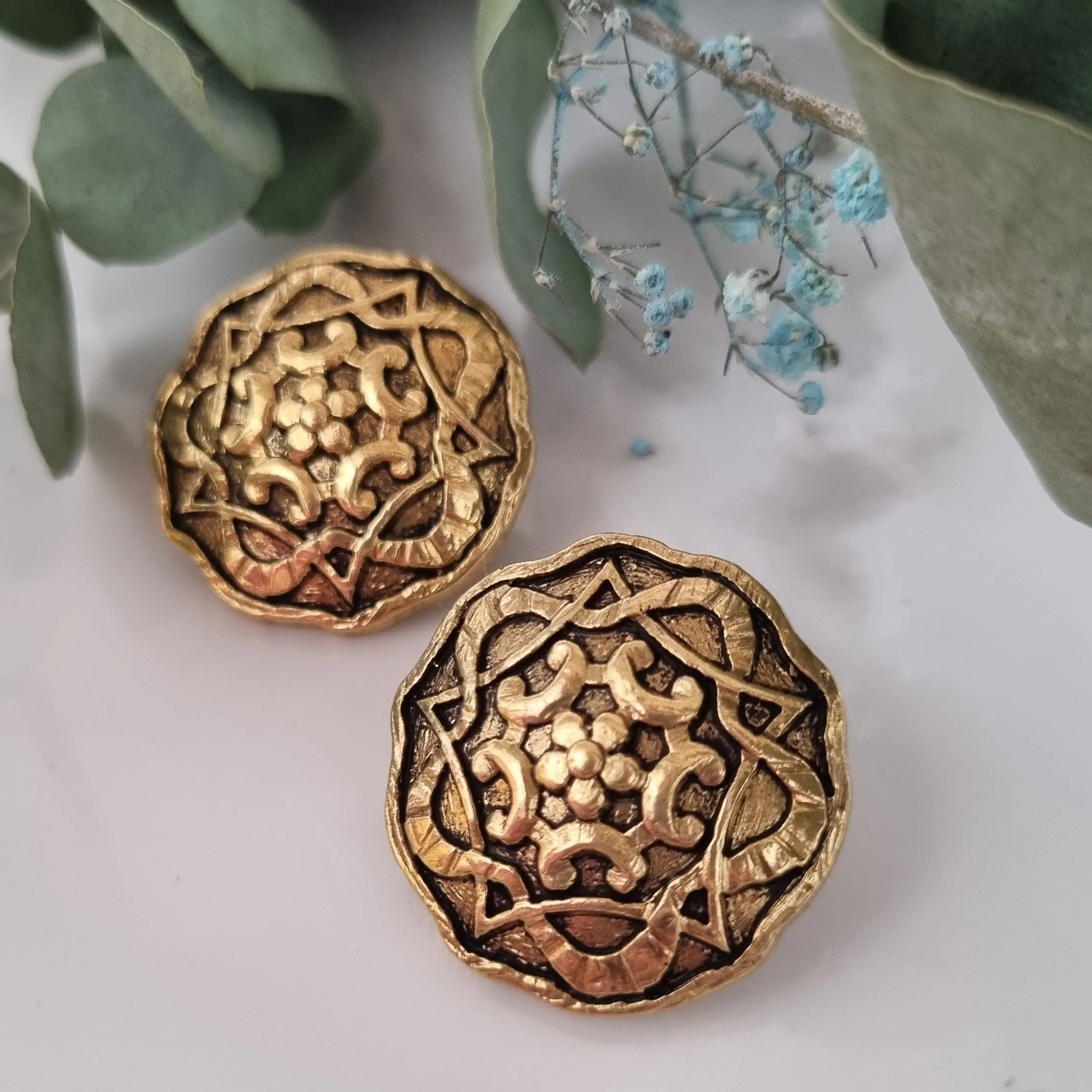 Vintage earrings - Antique gold/2 size