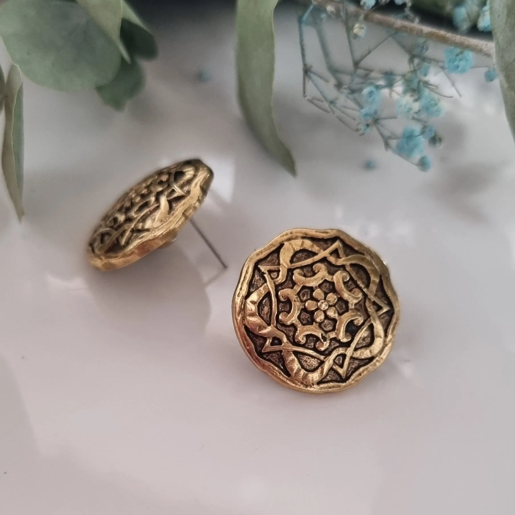 Vintage earrings - Antique gold/2 size