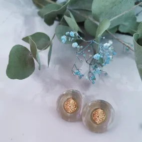 Vintage earrings - Mint iridescent