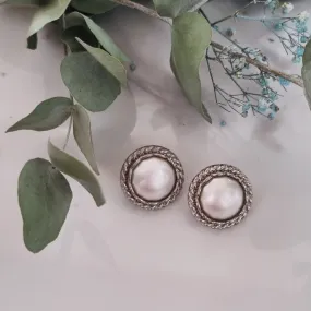 Vintage earrings - Silver/pearl